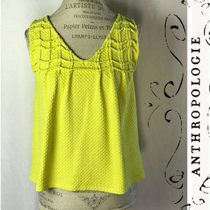 Anthropologie Bright Yellow Blouse By Deletta Size S